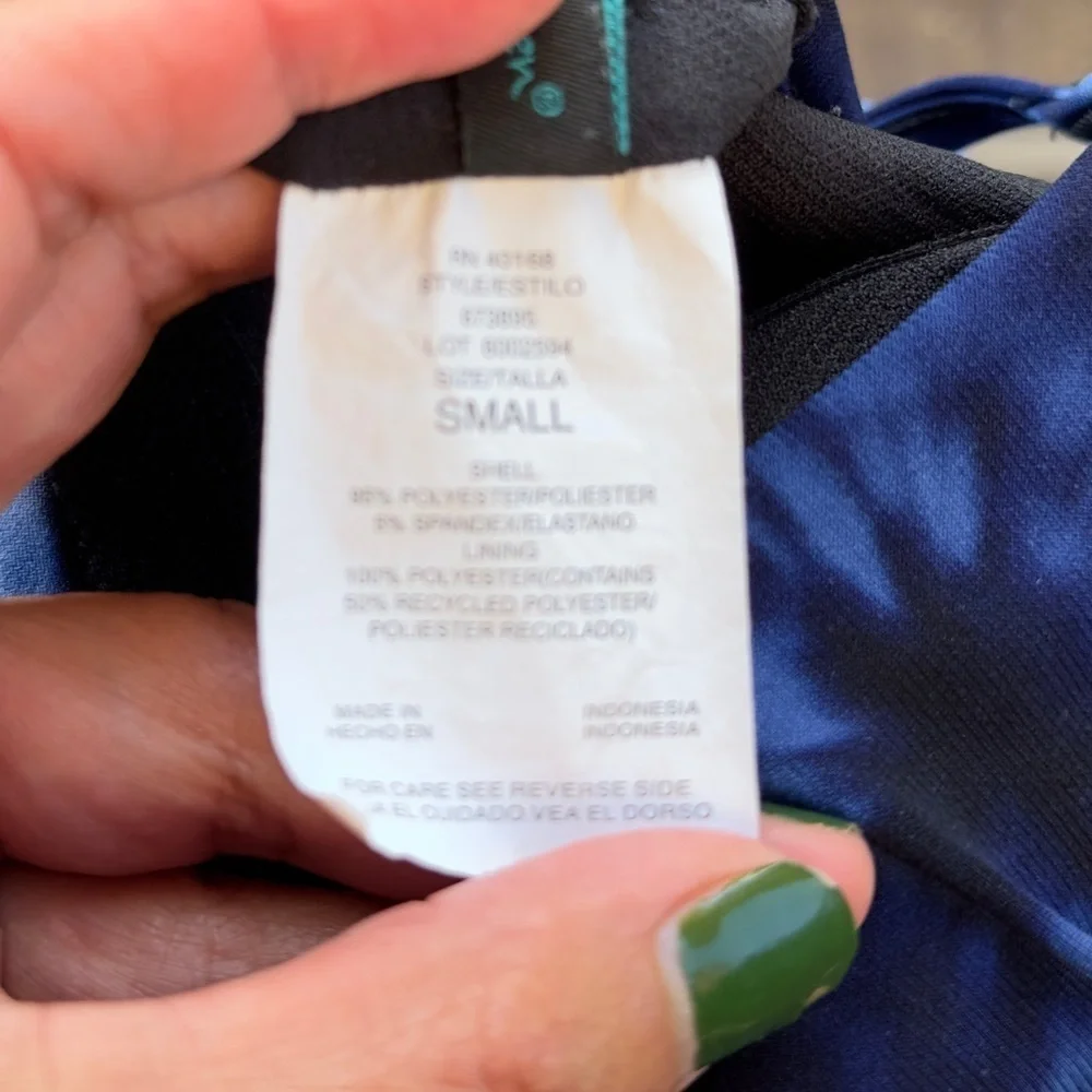 Aqua Green Navy and Black Swimsuit